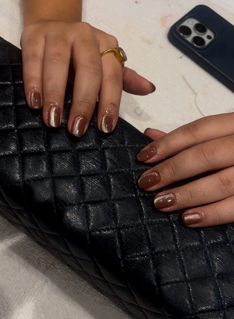 Cocoa shimmer nails